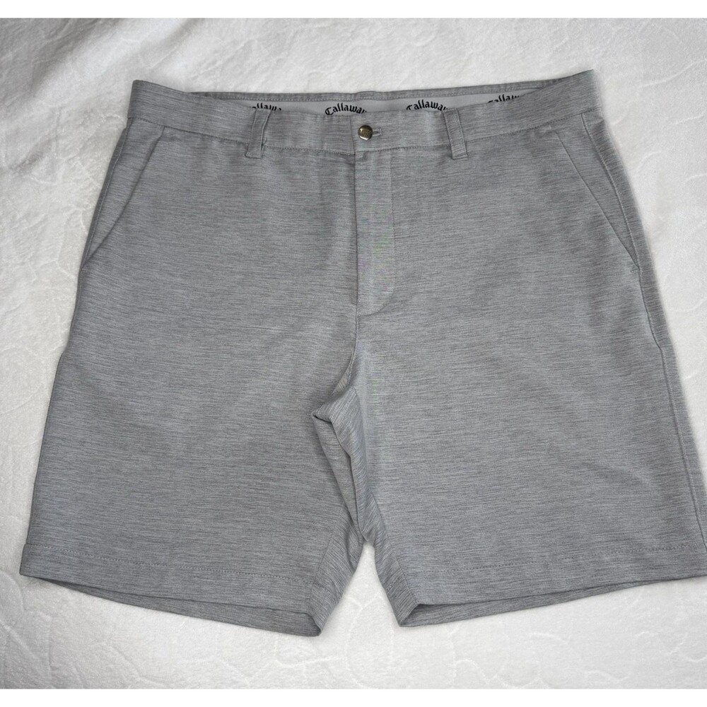Callaway Stretch Performance Golf Short Gray/White Size 38 Outdoors Preppy *READ